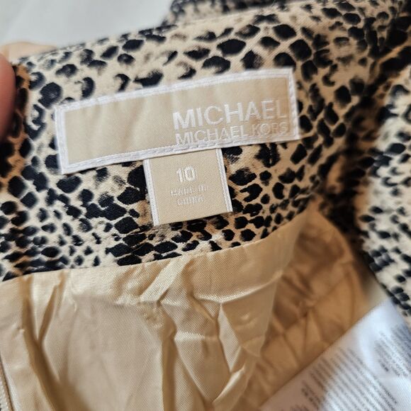 Michael Kors Womens Size 10 Pencil Skirt Snake Print Tan Black Office Career - Picture 6 of 11